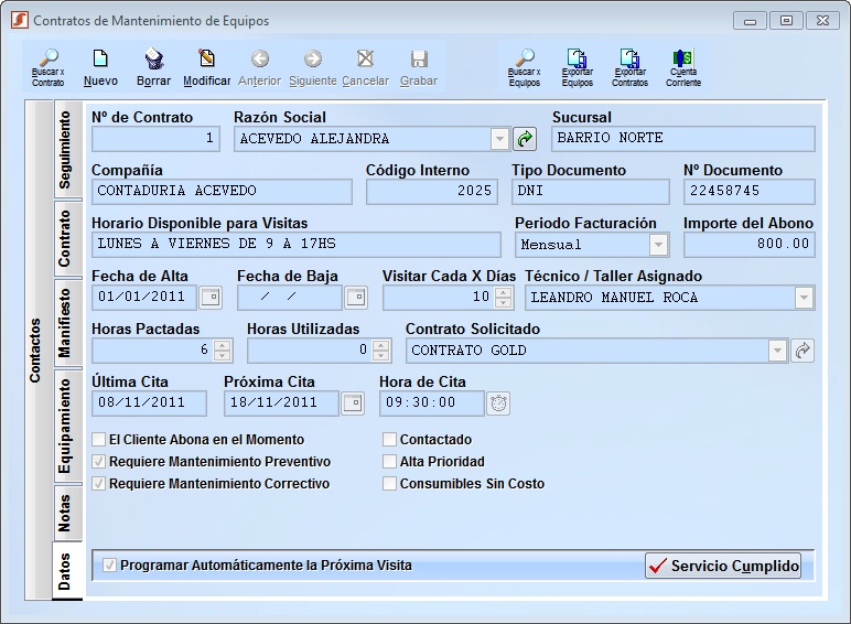 Cuentas de clientes