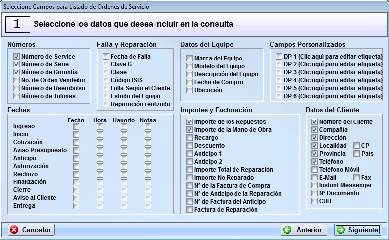 Generador de listados