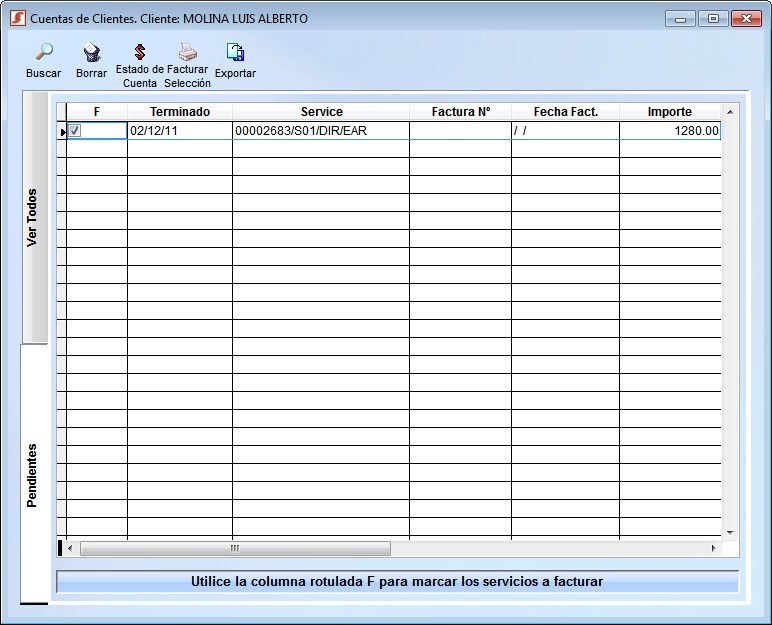 cuentas cliente