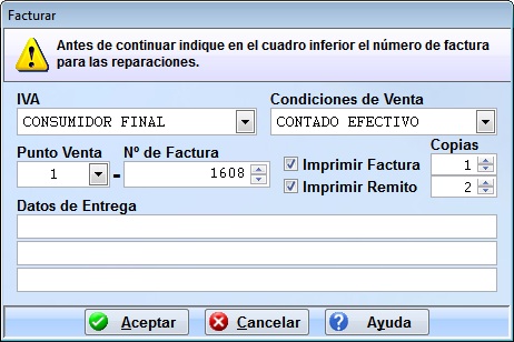 facturar cuenta